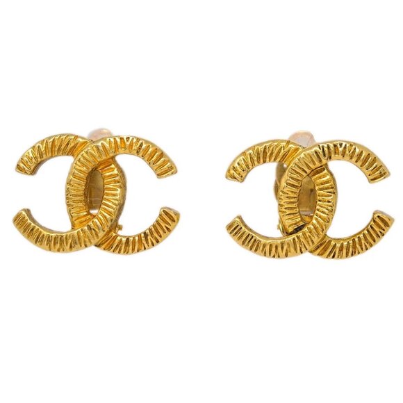 Chanel Gold CC Earrings Clip-On 115398 - Picture 1 of 4